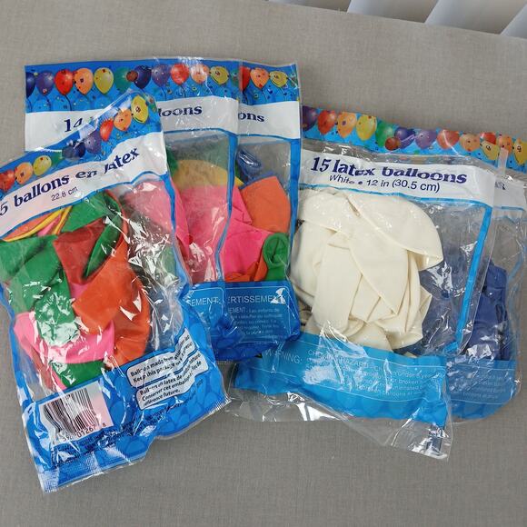 Other - 81 latex balloons multicolor new old stock 9" 12"